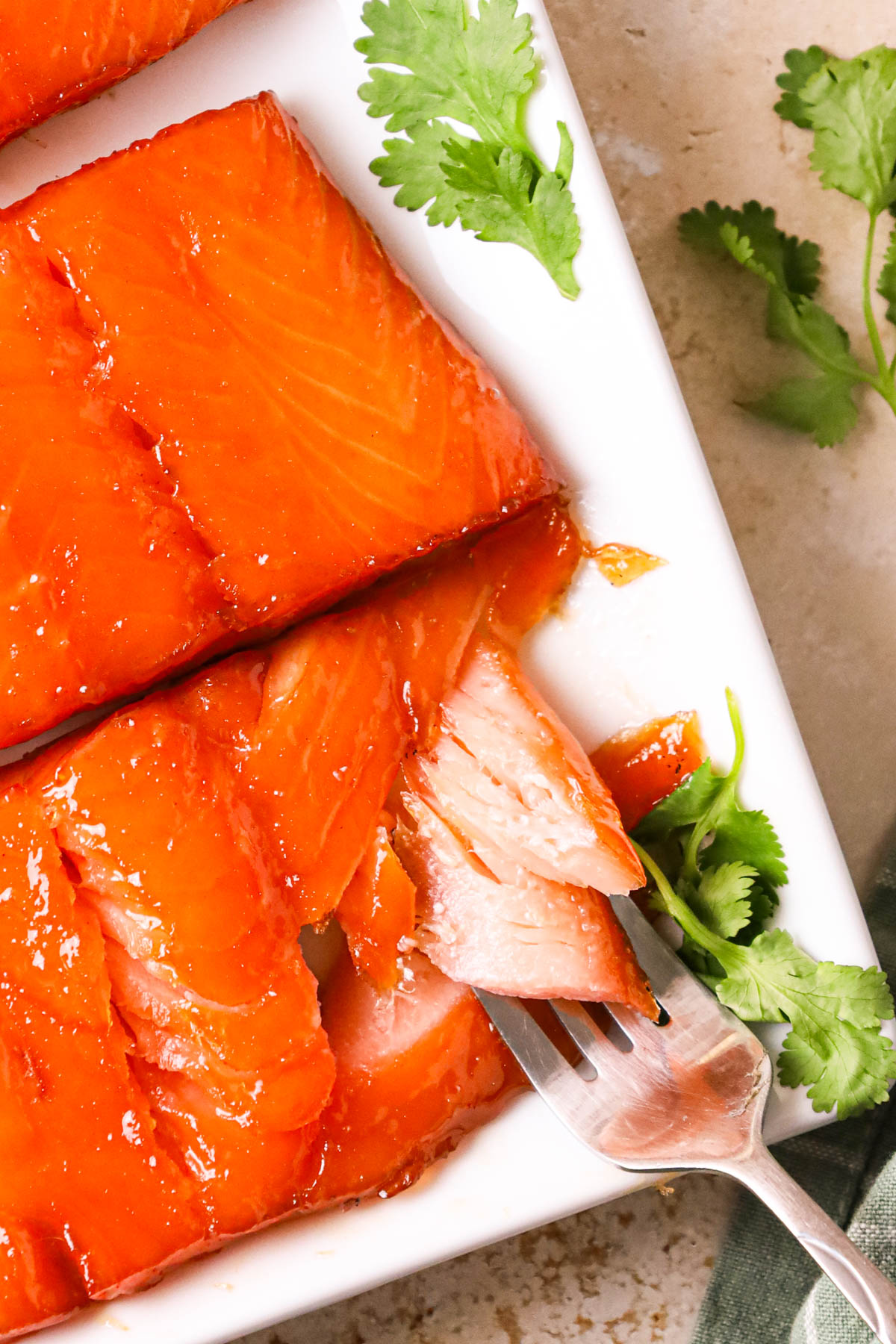 A beautiful flakey salmon smoked to perfection.